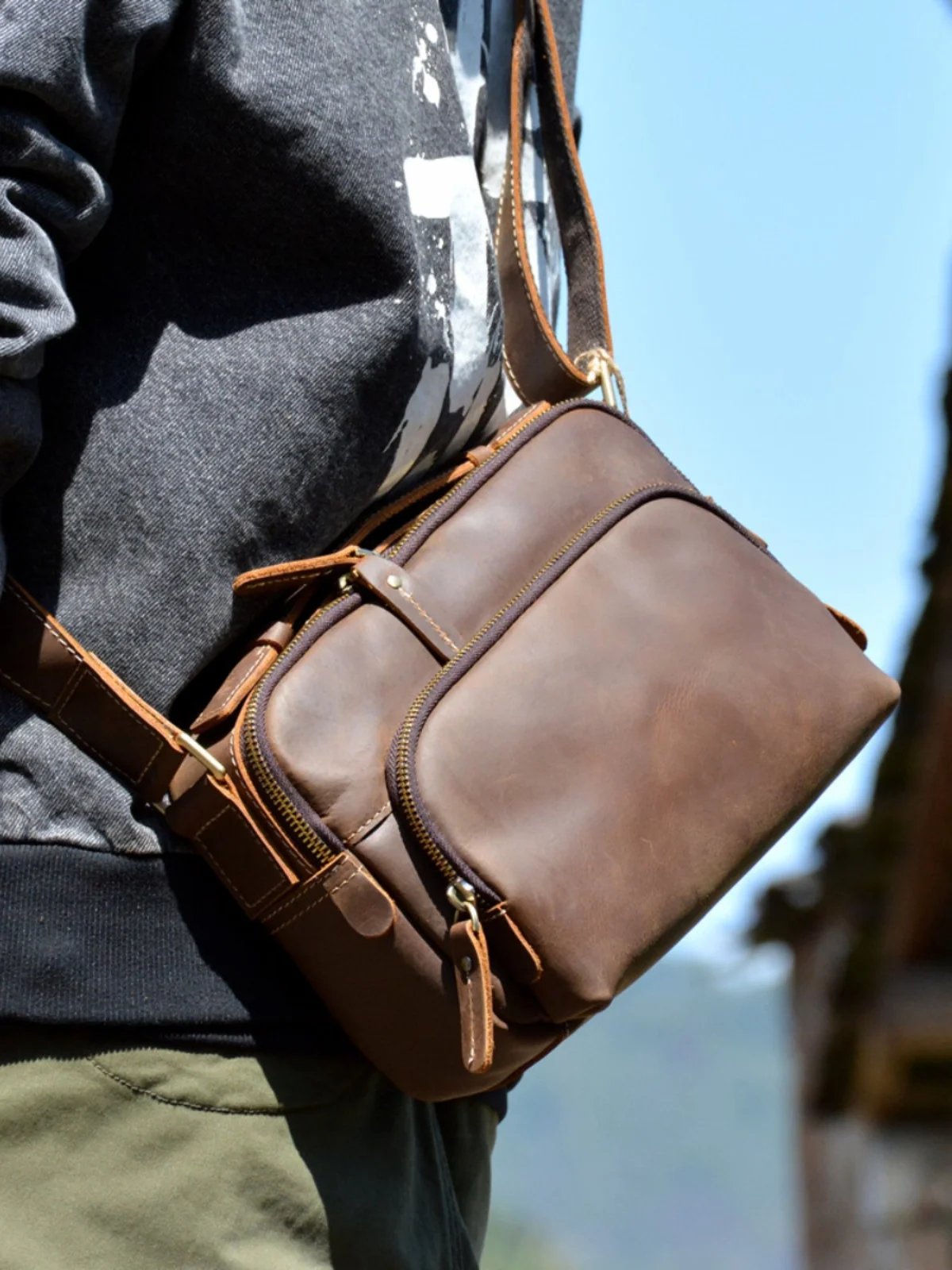 Original Bull Leather Men's Handbag Vintage Real Leather Crossbody Bag Mad Leather Casual Messenger Bag Trendy
Original Bull Leather Men's Handbag Vintage Real Leather Crossbody Bag Mad Leather Casual Messenger Bag Trendy