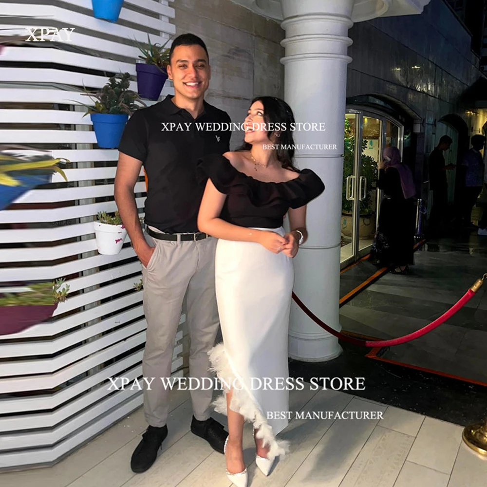 XPAY Classic White And Black Mermaid Evening Party Dresses Arabic Women Off the Shoulder Sleeves Asymmetric Formal Party Gowns
XPAY Classic White And Black Mermaid Evening Party Dresses Arabic Women Off the Shoulder Sleeves Asymmetric Formal Party Gowns