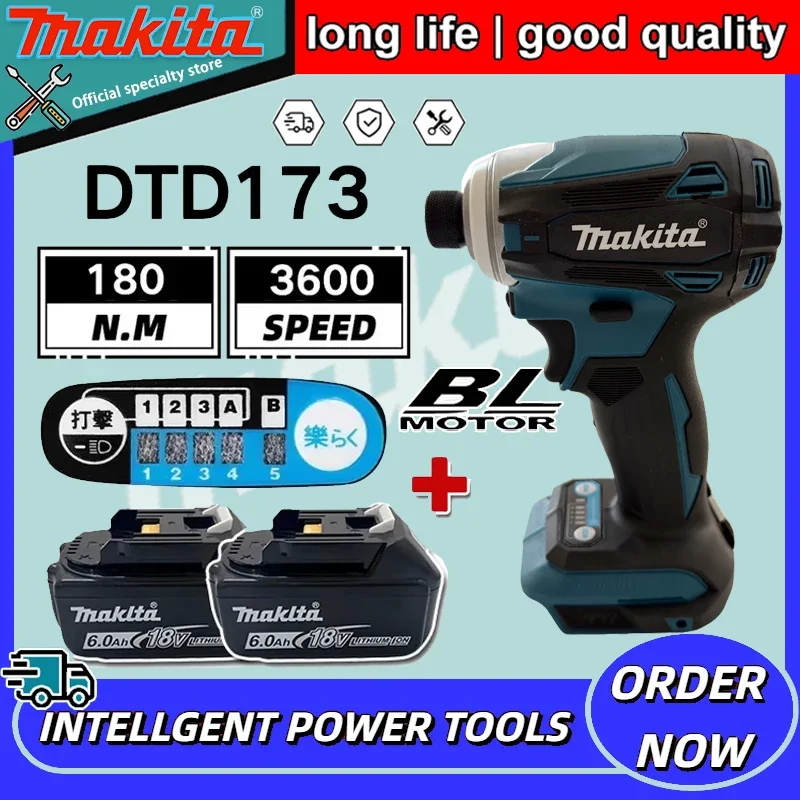 Электрический шуруповерт Makita DTD173 для авторемонта, ударный, бесщеточный, 220 Нм, электроинструмент для Makita 18В
Электрический шуруповерт Makita DTD173 для авторемонта, ударный, бесщеточный, 220 Нм, электроинструмент для Makita 18В