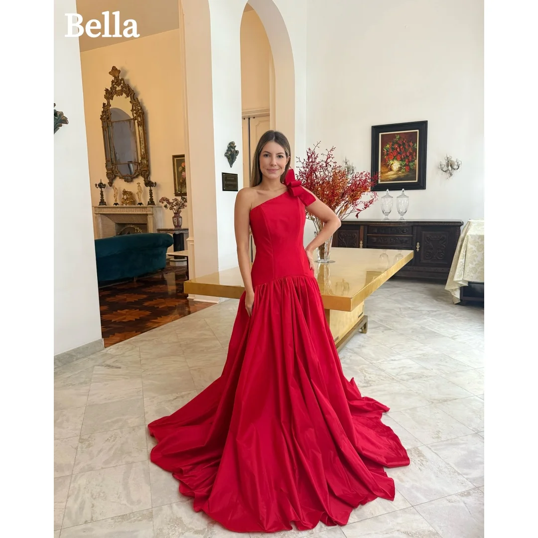 Bella Customized Red Bow Robes De Soirée One Shoulder Strap Draped Party Dresses Elegant Floor Length Evening Prom Dress 2026
Bella Customized Red Bow Robes De Soirée One Shoulder Strap Draped Party Dresses Elegant Floor Length Evening Prom Dress 2026
