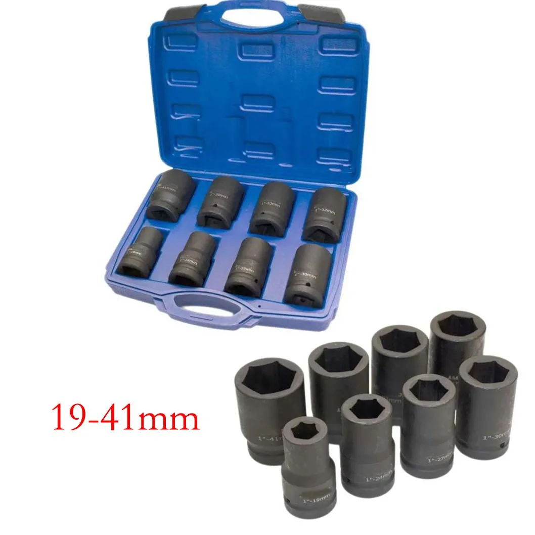 Набор из 8 защитных колпачков для ударных гайковертов (19-41 мм) для гаек с внутренним шестигранником 1 дюйм, для ручных и электрических гайковертов
Набор из 8 защитных колпачков для ударных гайковертов (19-41 мм) для гаек с внутренним шестигранником 1 дюйм, для ручных и электрических гайковертов