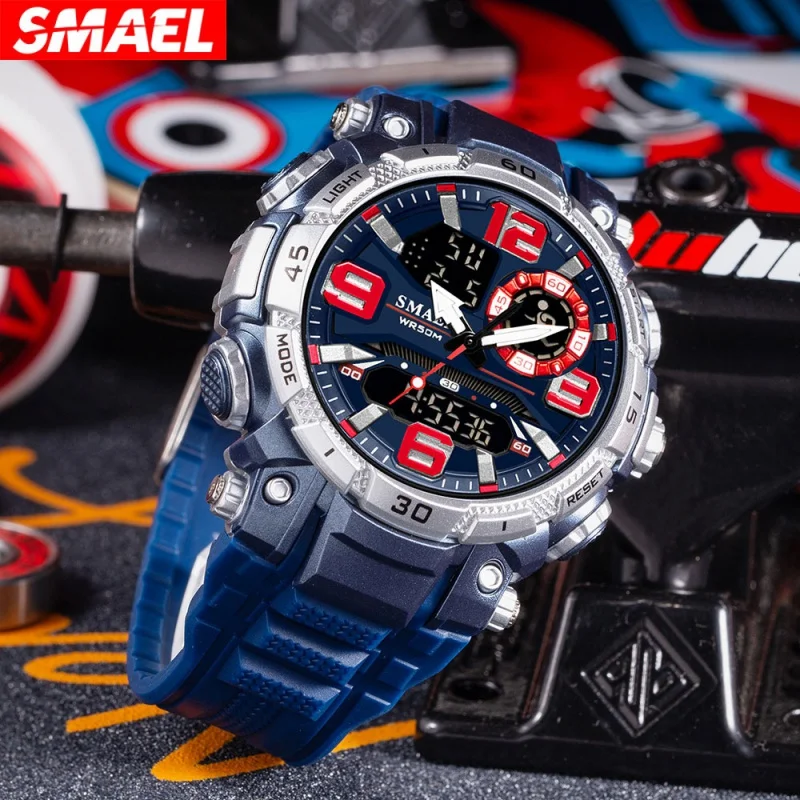 Smael Double Display Electronic Watch Waterproof Sports Watch for Teenagers and Students Luminous Alarm Clock
Smael Double Display Electronic Watch Waterproof Sports Watch for Teenagers and Students Luminous Alarm Clock
