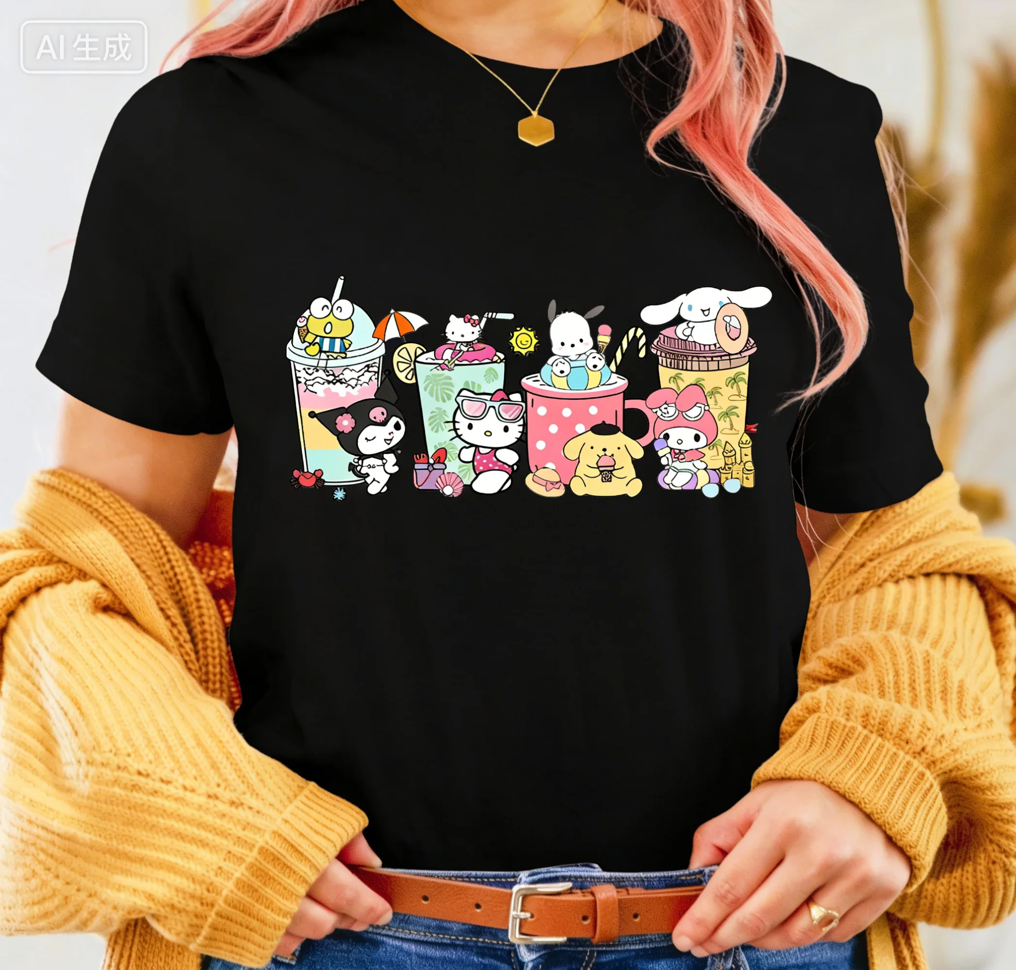 Cute Boba Cups Shirt Kitty Shirt Hello Cat Shirt My Melody Girl Vacay Shirt 2026 New Cotton Summer Relaxing T-Shirt for Women
Cute Boba Cups Shirt Kitty Shirt Hello Cat Shirt My Melody Girl Vacay Shirt 2026 New Cotton Summer Relaxing T-Shirt for Women