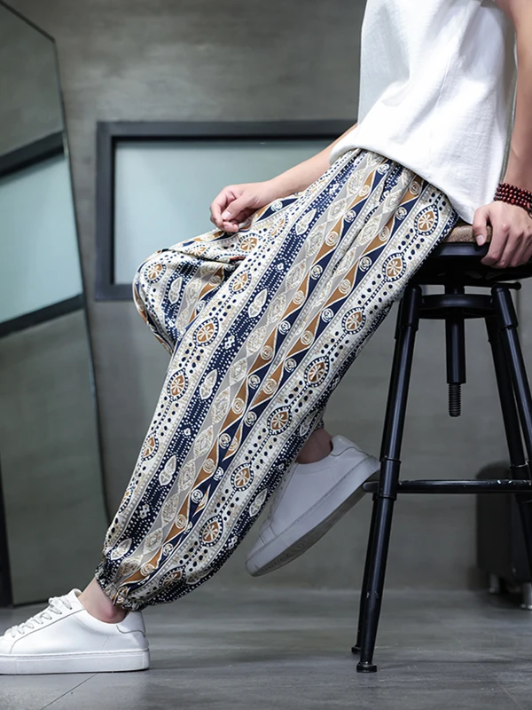 Men's Summer Loose Wide Leg Ice Silk Casual Pants Thin Nine Points Bungee Cord Elastic Waist Youth Active Sle Harlan Pants
Men's Summer Loose Wide Leg Ice Silk Casual Pants Thin Nine Points Bungee Cord Elastic Waist Youth Active Sle Harlan Pants