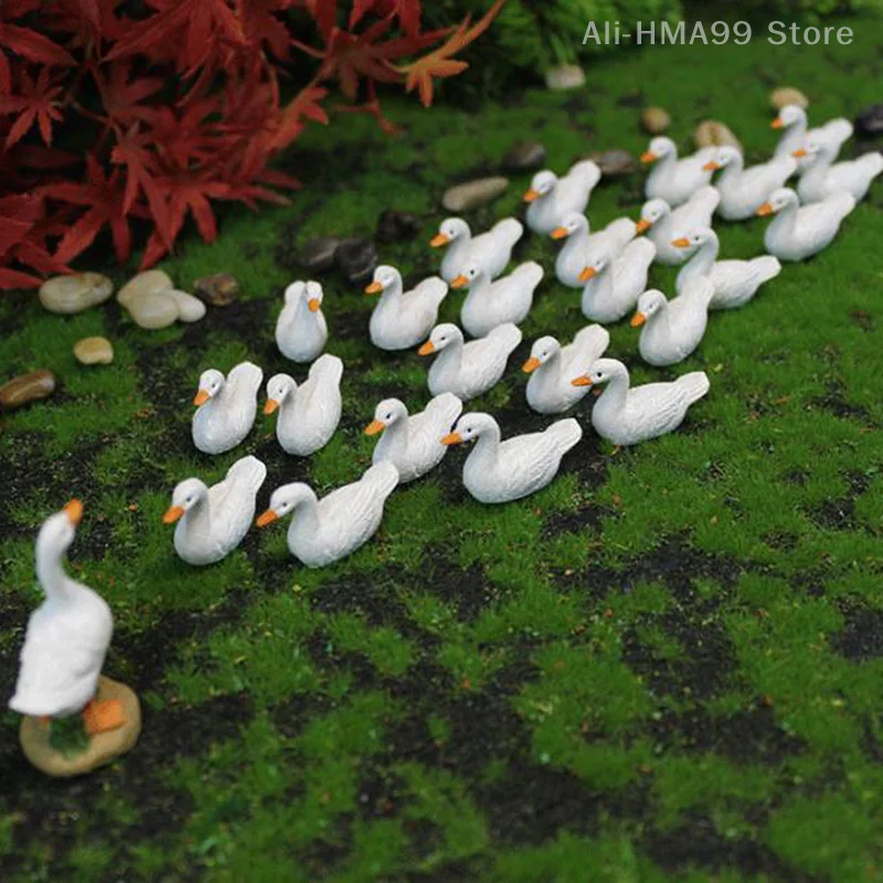 26 Pieces/set Mini Landscape Cute Mini Duck Statue White Duck Water Landscape Decoration Creative Resin Crafts 
26 Pieces/set Mini Landscape Cute Mini Duck Statue White Duck Water Landscape Decoration Creative Resin Crafts