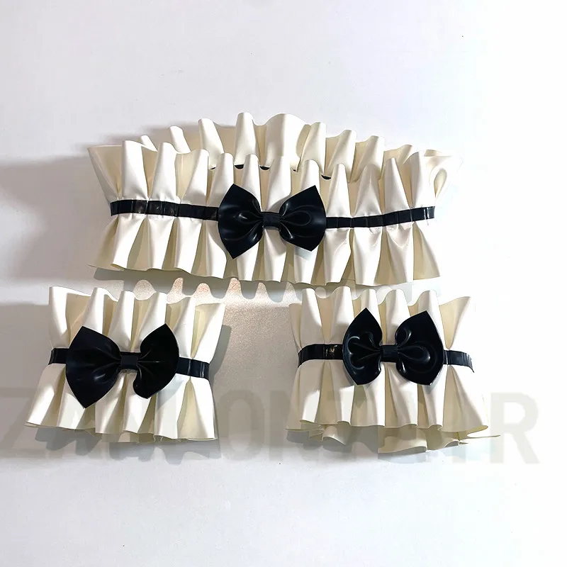 Handmade Sexy Lingerie Princess Maid Club Wear White Latex Wrist strap Bow Wristband Neck Brace Scarf Necklace Collar Bracelet
Handmade Sexy Lingerie Princess Maid Club Wear White Latex Wrist strap Bow Wristband Neck Brace Scarf Necklace Collar Bracelet