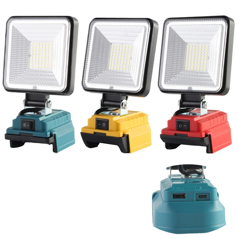 LED Work Light for Makita/Dewalt/Milwaukee/Bosch 18v Battery Cordless Light Flood Lighting with USB & Type-C Emergency Lamp
LED Work Light for Makita/Dewalt/Milwaukee/Bosch 18v Battery Cordless Light Flood Lighting with USB & Type-C Emergency Lamp