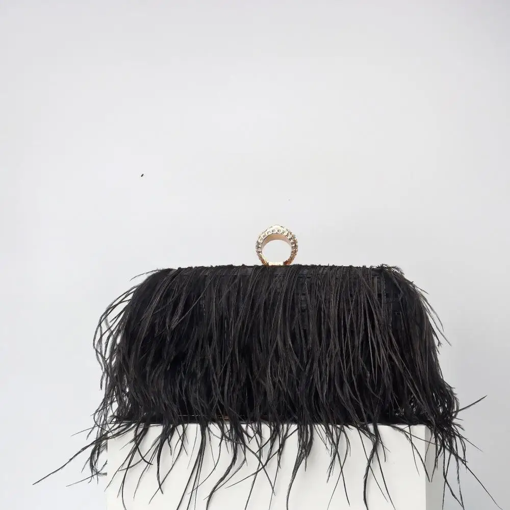 Fashion Ostrich Hair Ring Box Small Square Bag Chain Crossbody Shoulder Velvet Black Evening Bag
Fashion Ostrich Hair Ring Box Small Square Bag Chain Crossbody Shoulder Velvet Black Evening Bag