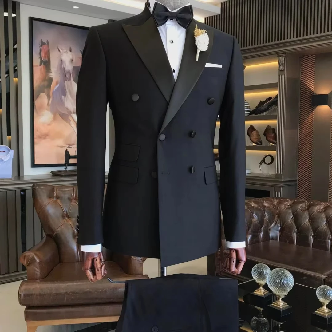 Men Suit 2 Piece Black With Double Button For Wedding Banquet Birthday Party Business Daily Set Jacket And Pants
Men Suit 2 Piece Black With Double Button For Wedding Banquet Birthday Party Business Daily Set Jacket And Pants