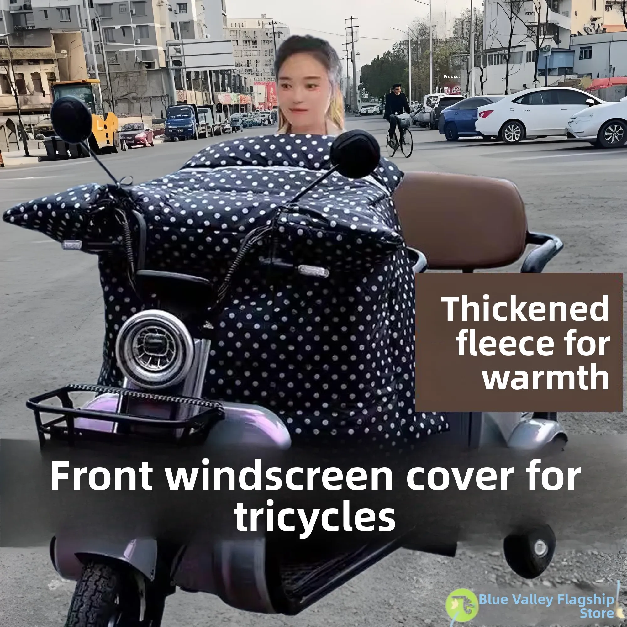 Thiened Fce Windproof Motorcycle Cover Frontal Design for Vehicles Warm And Protective All-Weather Full Body Pr...