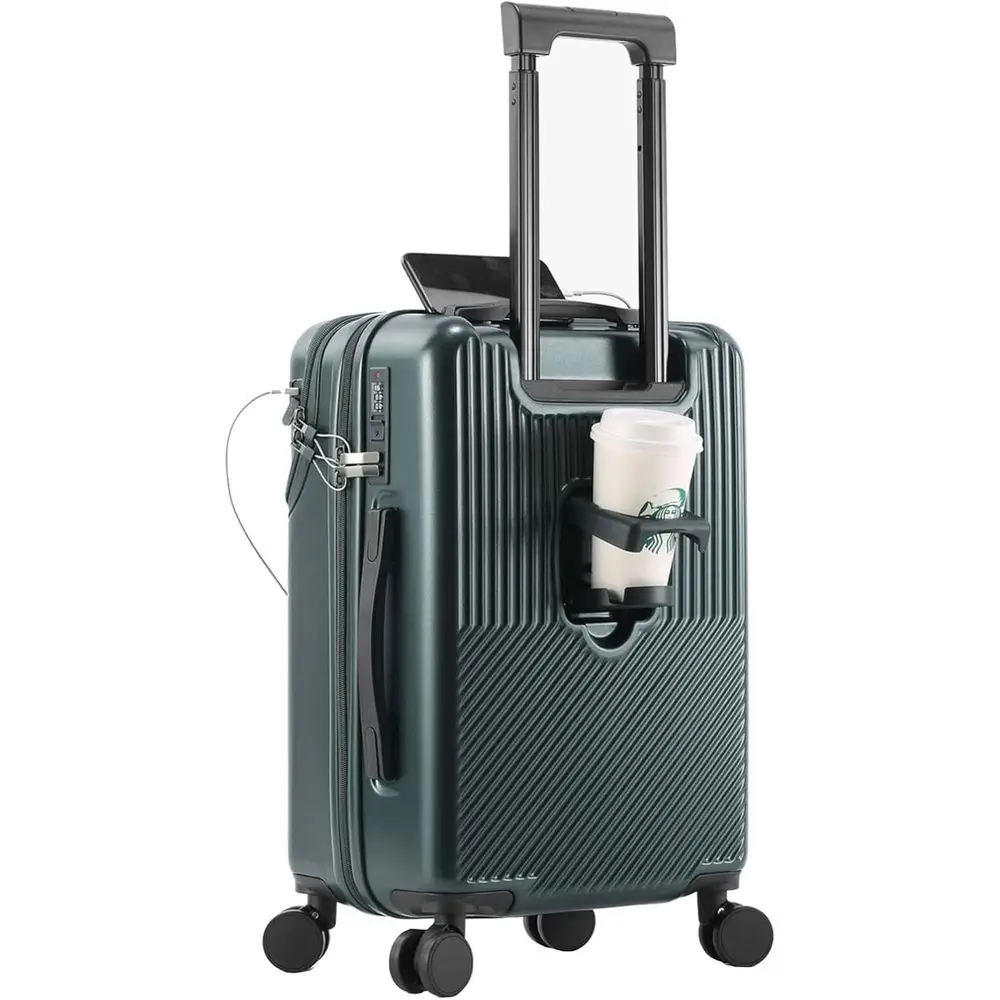 Lightweight PC+ABS Hardshell Travel Suitcase with USB Charging & Cup Holder, 360° Spinner Wheels
Lightweight PC+ABS Hardshell Travel Suitcase with USB Charging & Cup Holder, 360° Spinner Wheels