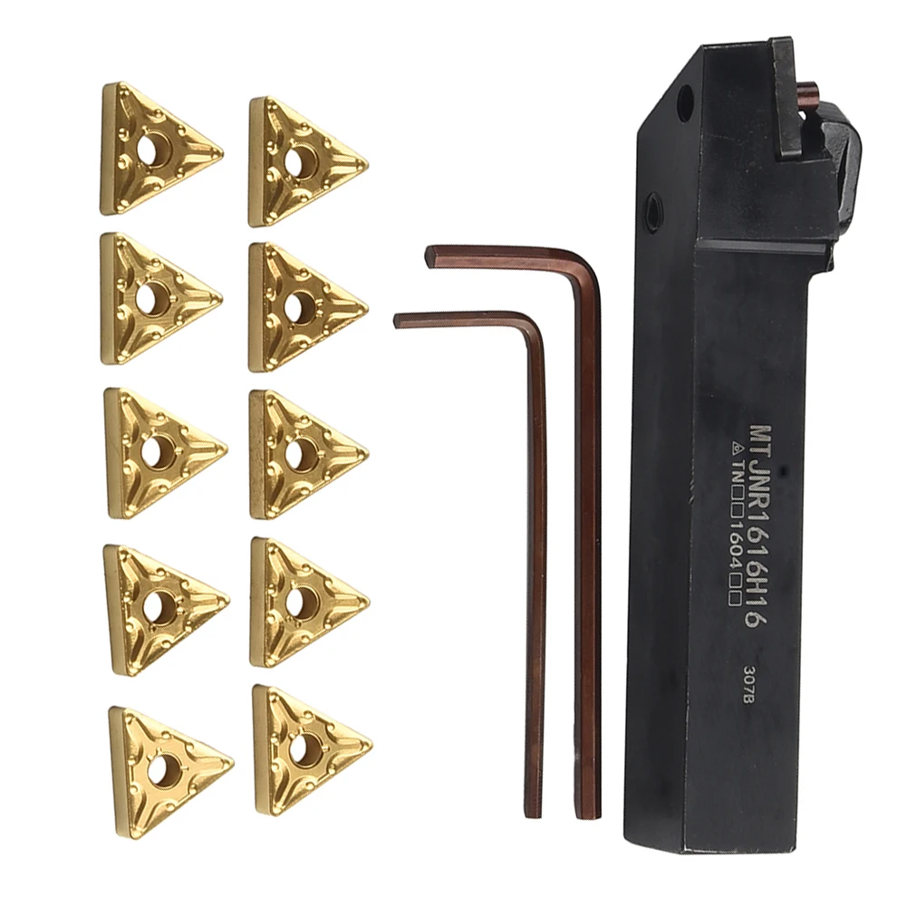 Lathe Turning Tool Holder MTJNR1616H16 Set with 10 Carbide Inserts TNMG160408 for Enhanced Machining Efficiency
Lathe Turning Tool Holder MTJNR1616H16 Set with 10 Carbide Inserts TNMG160408 for Enhanced Machining Efficiency
