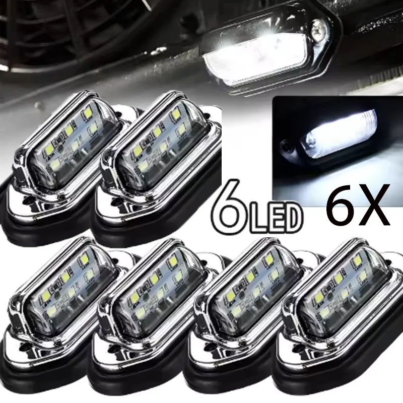 6 Pcs Led License Plate Light 6Led Rear Tail Light Suitable for Truck, Car, Van License Plate Signal Light Truck Trailer Van License Plate Light Pedal Light White Bulb
6 Pcs Led License Plate Light 6Led Rear Tail Light Suitable for Truck, Car, Van License Plate Signal Light Truck Trailer Van License Plate Light Pedal Light White Bulb