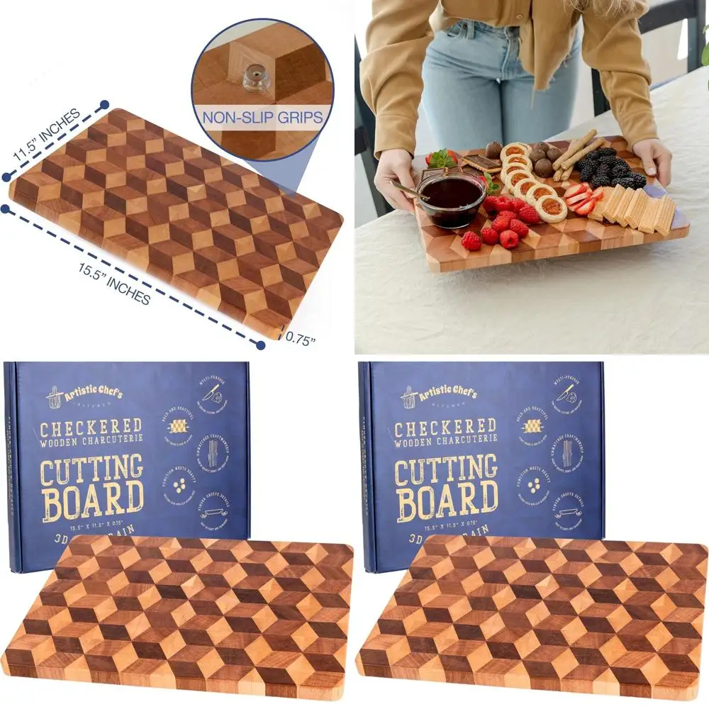 15x11 Walnut Chopping Block, Non-Slip, 0.75 Thick, Handmade 3D Design for Kitchen & Charcuterie
15x11 Walnut Chopping Block, Non-Slip, 0.75 Thick, Handmade 3D Design for Kitchen & Charcuterie