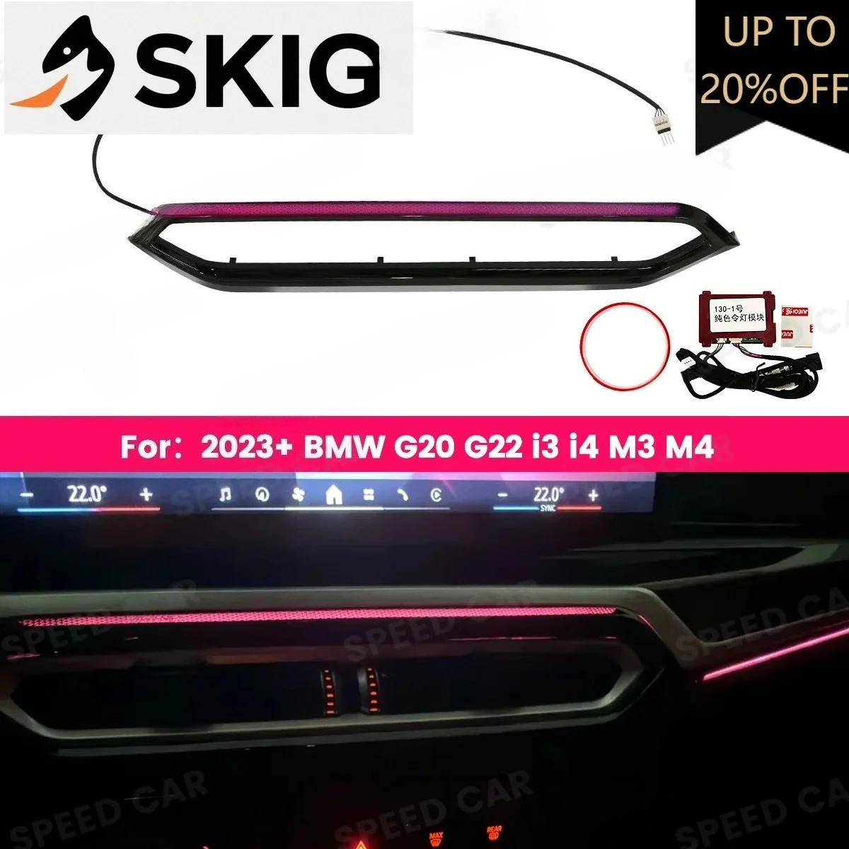 LED Air Conditioning Vent Light For BMW 2023+ G20 G22 G80 G82 i3 i4 M3 M4 Central Control Console Indoor Decorative Lights Parts
LED Air Conditioning Vent Light For BMW 2023+ G20 G22 G80 G82 i3 i4 M3 M4 Central Control Console Indoor Decorative Lights Parts