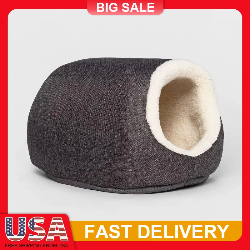 XS Pet Cave Bed Gray Dog Cat Enclosed Design Orthopedic Bottom Faux Shearling Cozy Warm Small Pets Up to 15lbs Soft Comfortable
XS Pet Cave Bed Gray Dog Cat Enclosed Design Orthopedic Bottom Faux Shearling Cozy Warm Small Pets Up to 15lbs Soft Comfortable