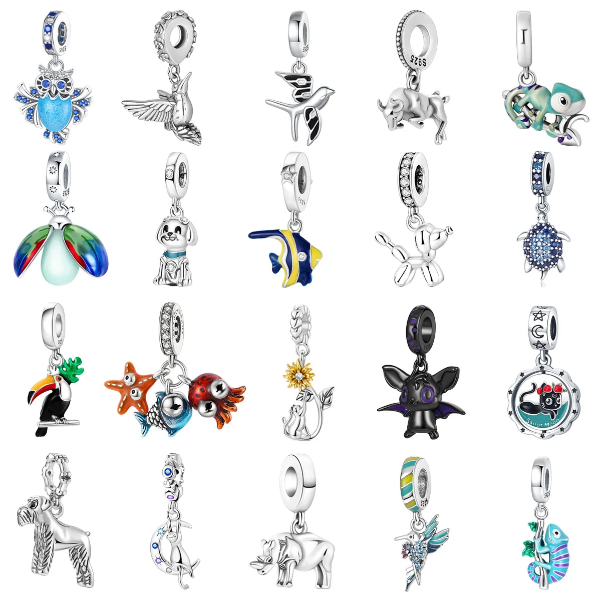Original 925 Sterling Silver Animal Fish Bird Cat Chameleon Starfish Pendant for Pandora DIY Bracelet Ladies Jewelry Gift
Original 925 Sterling Silver Animal Fish Bird Cat Chameleon Starfish Pendant for Pandora DIY Bracelet Ladies Jewelry Gift
