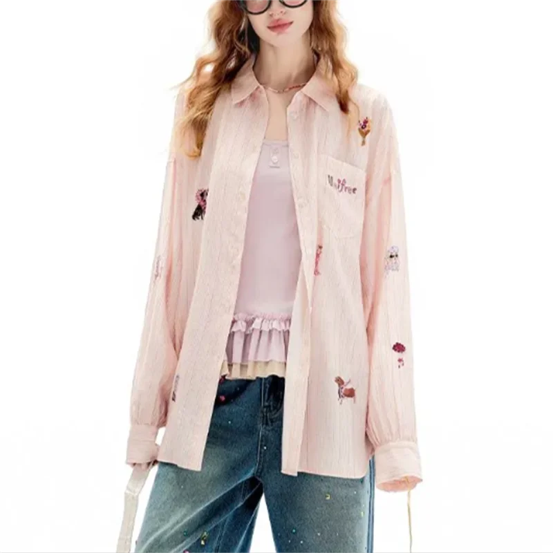 Pink Printed Shirt For Women Blouse Sweet Vertical Stripe Versatile Shirt Button Up Long Sleeve Woman Clothing Shir Femme Blous
Pink Printed Shirt For Women Blouse Sweet Vertical Stripe Versatile Shirt Button Up Long Sleeve Woman Clothing Shir Femme Blous