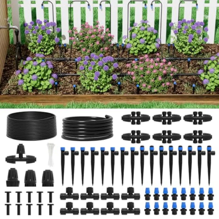 2026 Upgrade 256FT Quick-Connect Drip Irrigation System Kit with 1/4 1/2 Fast-Lock Tubing Adjustable Emitters Sprinklers for Ga
2026 Upgrade 256FT Quick-Connect Drip Irrigation System Kit with 1/4 1/2 Fast-Lock Tubing Adjustable Emitters Sprinklers for Ga