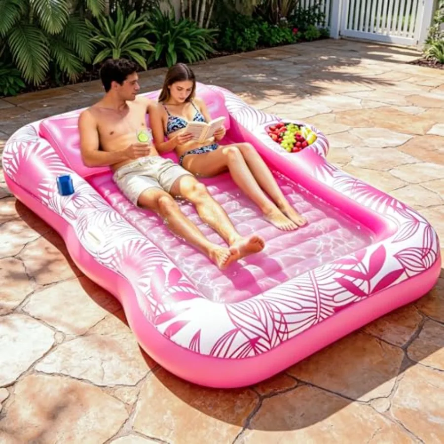 83"x63" Extra Large Inflatable Tanning Pool Float Lounger2-Person Pool Float Adults with Backrest Cup and Food Holder Tanning B
83"x63" Extra Large Inflatable Tanning Pool Float Lounger2-Person Pool Float Adults with Backrest Cup and Food Holder Tanning B