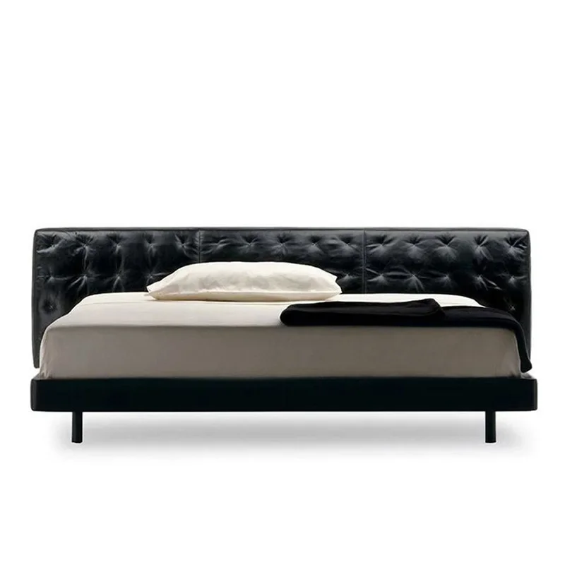 Modern, simple and modern, hotel villa bedroom, luxury leather art buckle double square leather bed
Modern, simple and modern, hotel villa bedroom, luxury leather art buckle double square leather bed