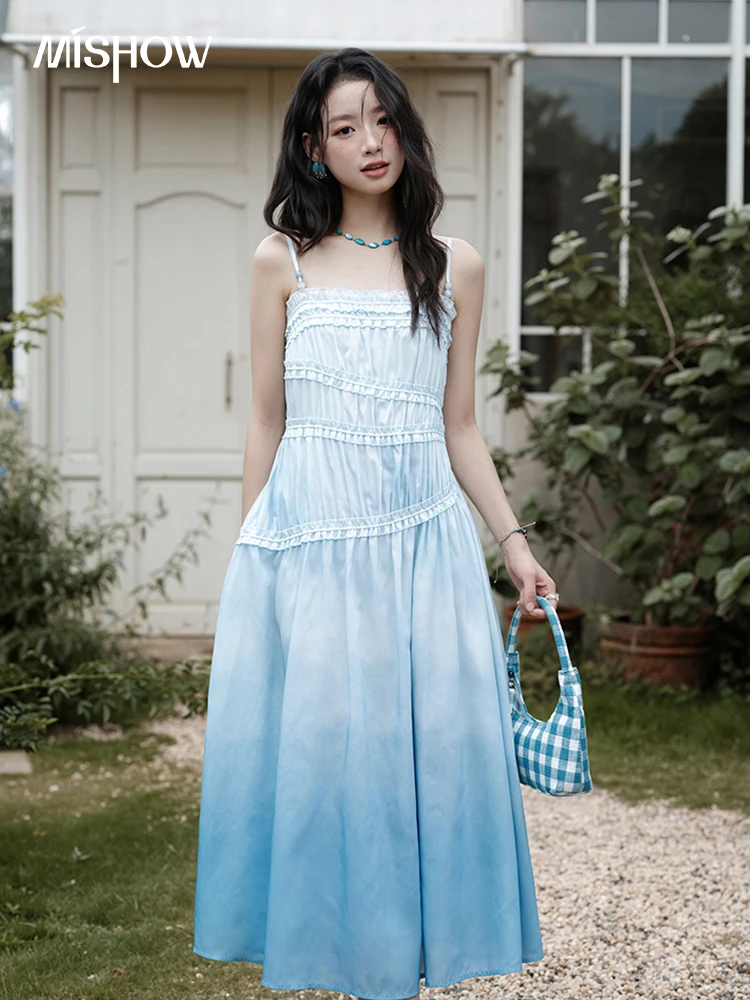 MISHOW Female Fashion Gradient Strap Dress 2025 Summer Sleeveless Black Fungal Edge Sashes Women's Vacation Dresses MXE34L2242 
MISHOW Female Fashion Gradient Strap Dress 2025 Summer Sleeveless Black Fungal Edge Sashes Women's Vacation Dresses MXE34L2242