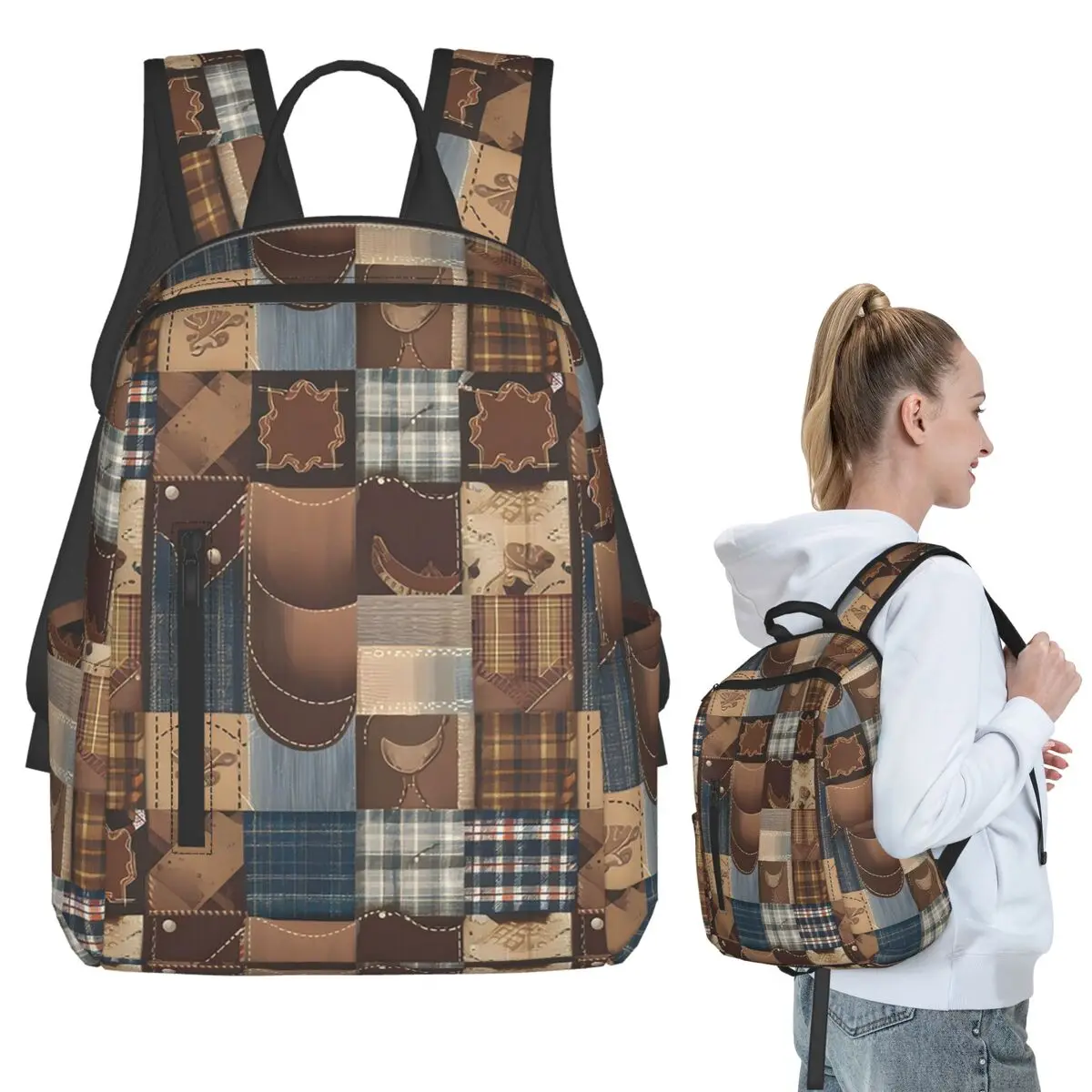 Blue And Brown Shabby Chic Patchwork Texture Backpack Student BookBag Kids School Bag Computer Shoulder Bags Boys Girls
Blue And Brown Shabby Chic Patchwork Texture Backpack Student BookBag Kids School Bag Computer Shoulder Bags Boys Girls