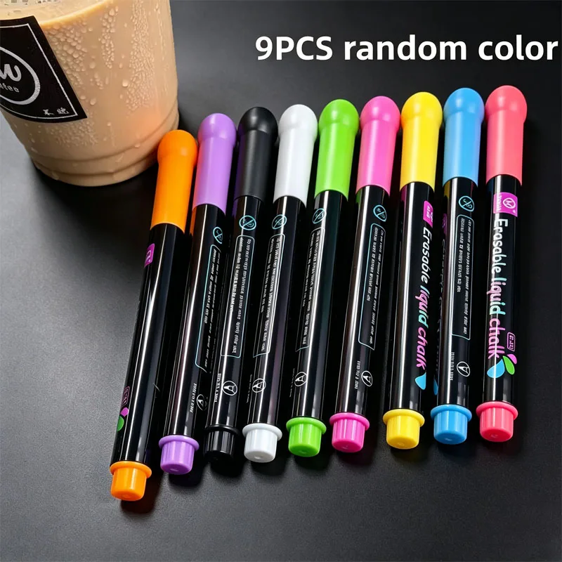 9PCS Erasable Liquid Chalk Markers Washable Neon Pens for Blackboard Glass Window Art Classroom Home DIY
9PCS Erasable Liquid Chalk Markers Washable Neon Pens for Blackboard Glass Window Art Classroom Home DIY
