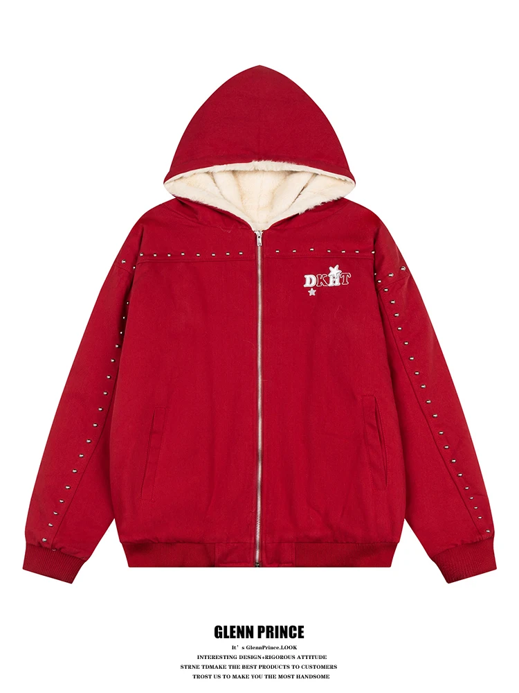 GPstudio American Sle Rivet Fur Collar Hooded Cotton Jaet Men's High End Fce Lined Couples Embroidered Cotton Coat
GPstudio American Sle Rivet Fur Collar Hooded Cotton Jaet Men's High End Fce Lined Couples Embroidered Cotton Coat