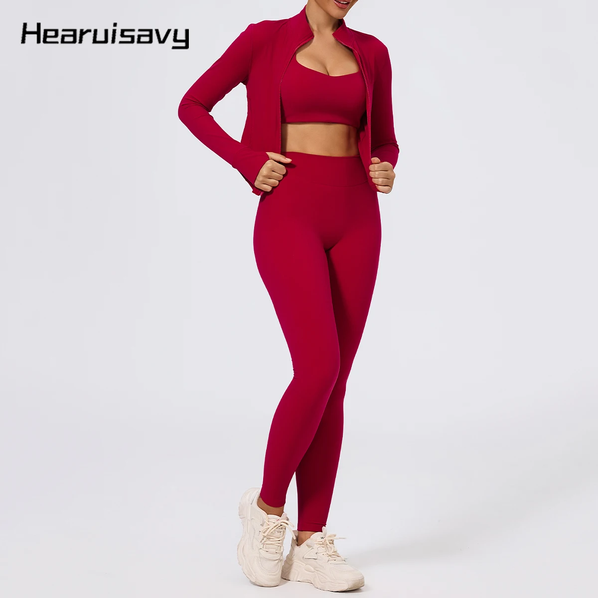 Hearuisavy, женский спортивный костюм из 3 предметов, ультра-мягкая ткань, повседневные узкие спортивные куртки, тренажерный зал, бюстгальтер для йоги с пуш-ап, брюки для фитнеса с высокой талией 
Hearuisavy, женский спортивный костюм из 3 предметов, ультра-мягкая ткань, повседневные узкие спортивные куртки, тренажерный зал, бюстгальтер для йоги с пуш-ап, брюки для фитнеса с высокой талией