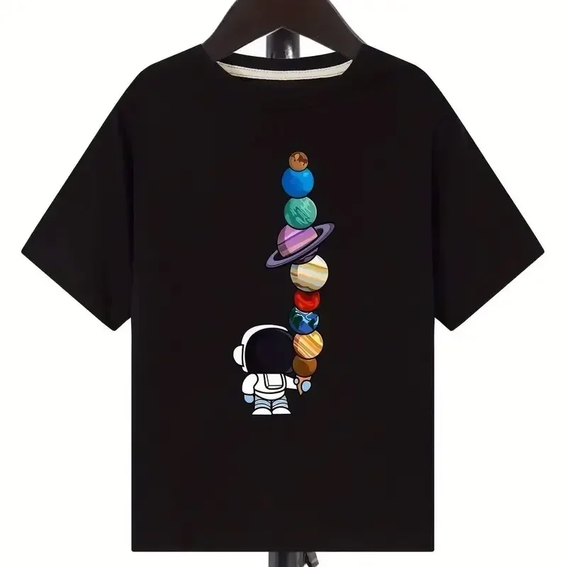 Astronaut and Planet printed boys clothing Cotton T-shirt Casual men women short-sleeved O-neck T-shirt top Children's clothing
Astronaut and Planet printed boys clothing Cotton T-shirt Casual men women short-sleeved O-neck T-shirt top Children's clothing