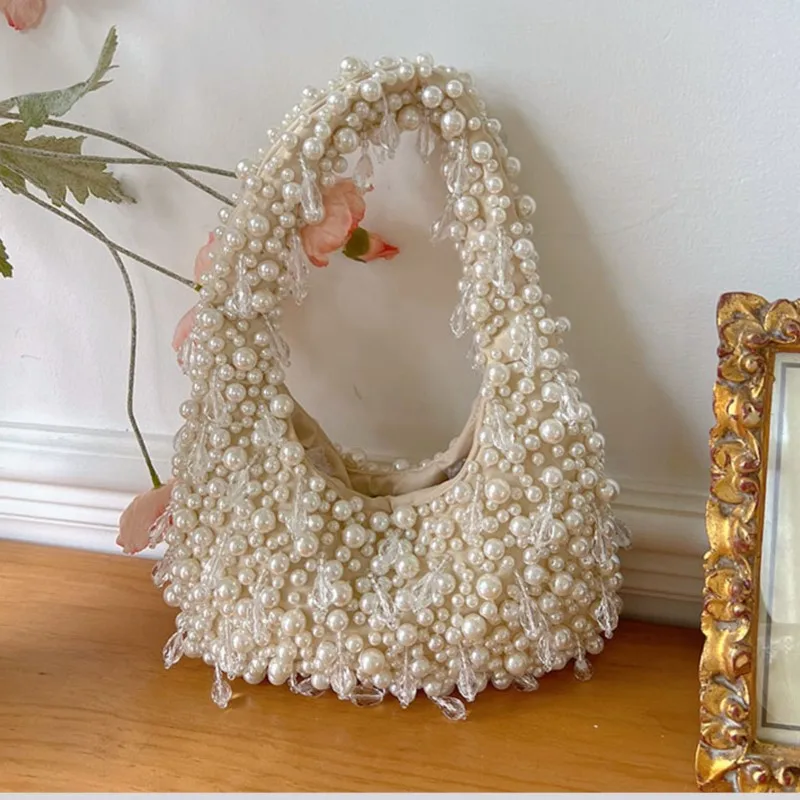 Handle Pearl Evening Clutch Bag Purses and Handbag Luxury Designer Hobo Shoulder Bag Tassel Clutch Purse Bucket Bag
Handle Pearl Evening Clutch Bag Purses and Handbag Luxury Designer Hobo Shoulder Bag Tassel Clutch Purse Bucket Bag