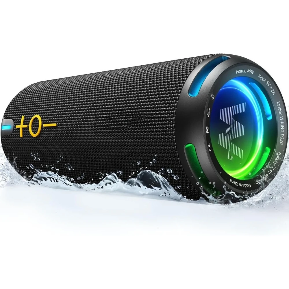 40W Bluetooth Speaker IPX7 Waterproof Portable Speaker with Dual Voice Coil Custom EQ App 360 Sound Party Lights TF Card AUX
40W Bluetooth Speaker IPX7 Waterproof Portable Speaker with Dual Voice Coil Custom EQ App 360 Sound Party Lights TF Card AUX