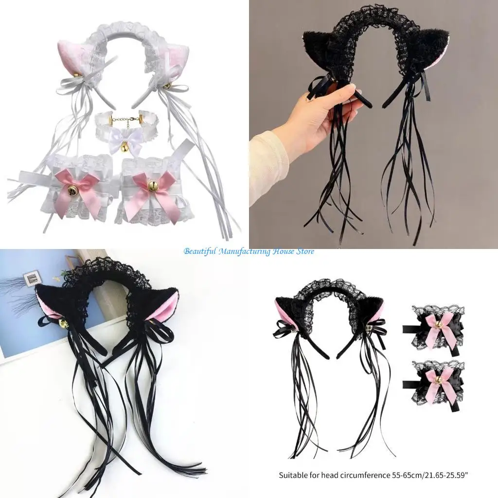 E56A Cartoon Ear Hairband Cosplay Choker/Lace Cuffs/Tail Halloween Accessories for Women Girls Kid Party Headband
E56A Cartoon Ear Hairband Cosplay Choker/Lace Cuffs/Tail Halloween Accessories for Women Girls Kid Party Headband
