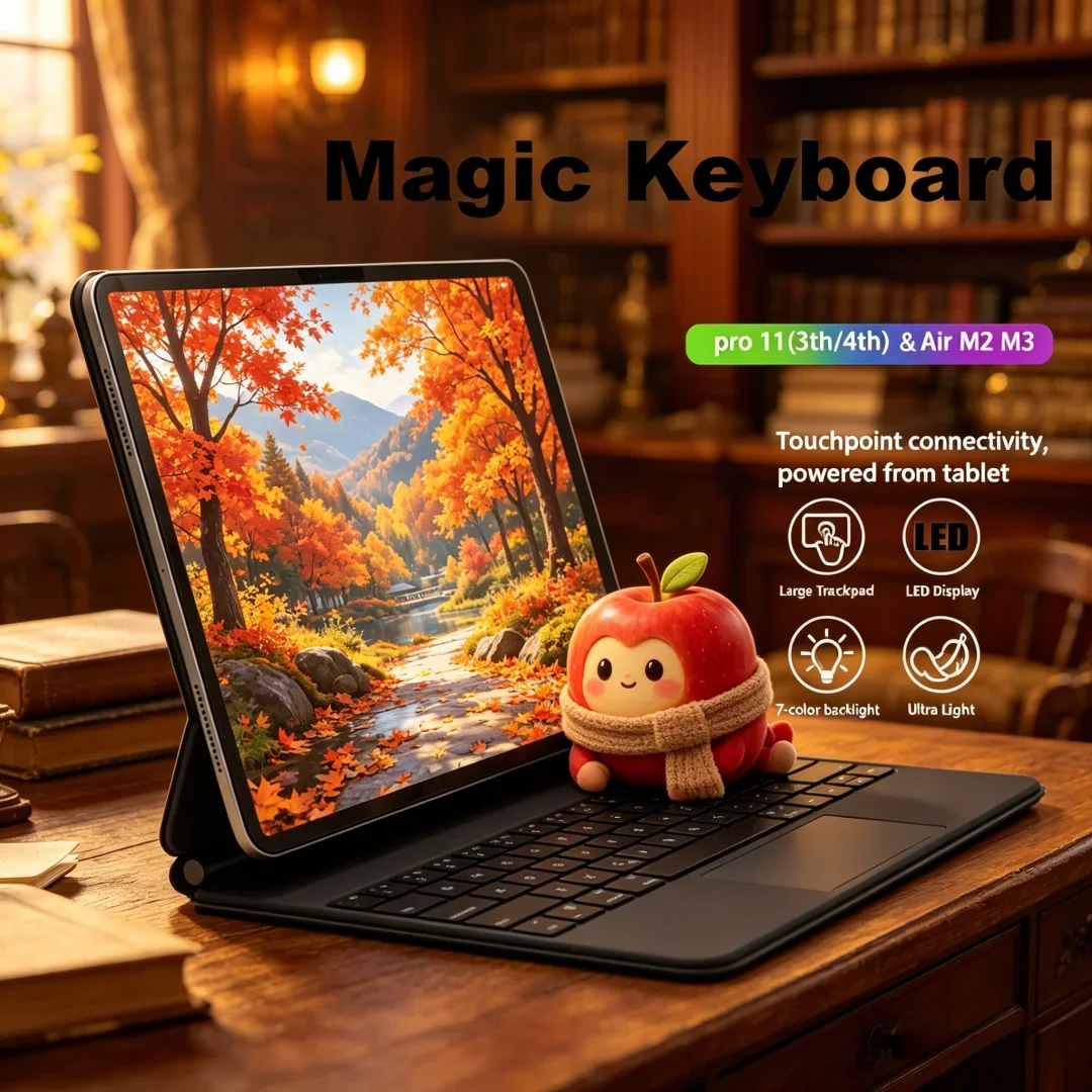 Изысканный элегантный умный чехол-клавиатура с Pogo Pin для iPad Air 11 2025 M3, iPad Air 10.9 11 2024, Pro 11 4-го и 5-го поколений, с тачпадом
Изысканный элегантный умный чехол-клавиатура с Pogo Pin для iPad Air 11 2025 M3, iPad Air 10.9 11 2024, Pro 11 4-го и 5-го поколений, с тачпадом