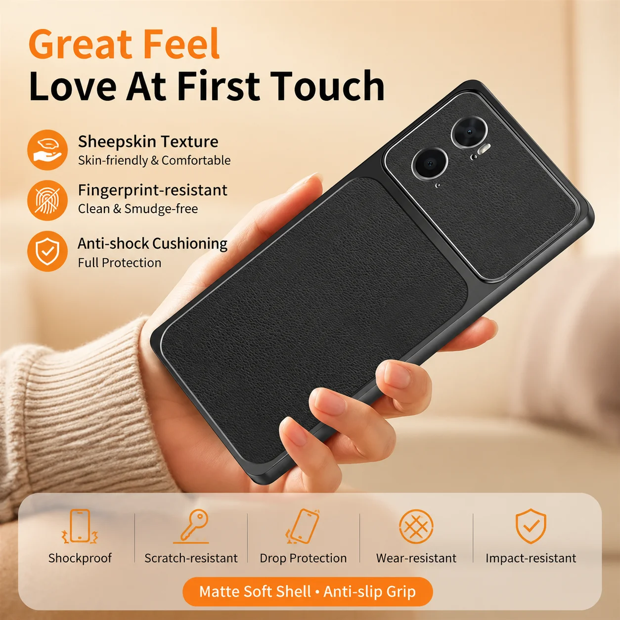 Minimalist Lychee Peel Textured Phone Cases for OPPOA36 A36 Global Shock-Resistant Lambskin with Soft-Edge Silicone Armor Covers
Minimalist Lychee Peel Textured Phone Cases for OPPOA36 A36 Global Shock-Resistant Lambskin with Soft-Edge Silicone Armor Covers