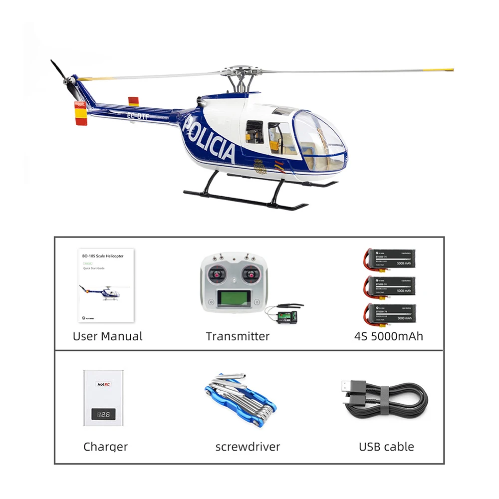 FLY WING BO-105 470 Class 2.4G 6CH GPS Stabilized Scale RC Helicopter RTF With H1 Flight Controller
FLY WING BO-105 470 Class 2.4G 6CH GPS Stabilized Scale RC Helicopter RTF With H1 Flight Controller