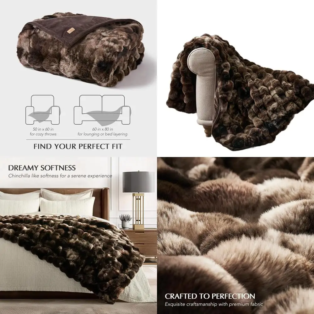 Cozy Mocha Brown Faux Rabbit Fur Throw Blanket, 60x80, Plush Reversible for Bed, Couch, Sofa
Cozy Mocha Brown Faux Rabbit Fur Throw Blanket, 60x80, Plush Reversible for Bed, Couch, Sofa