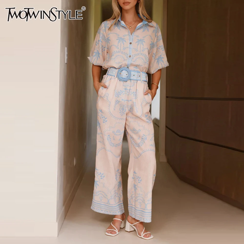 TWOTWINSTYLE Colorblock Slimming Temperament Two Piece Sets for Women Spliced Single Breasted Top Patchwork Printing Pant Female
TWOTWINSTYLE Colorblock Slimming Temperament Two Piece Sets for Women Spliced Single Breasted Top Patchwork Printing Pant Female