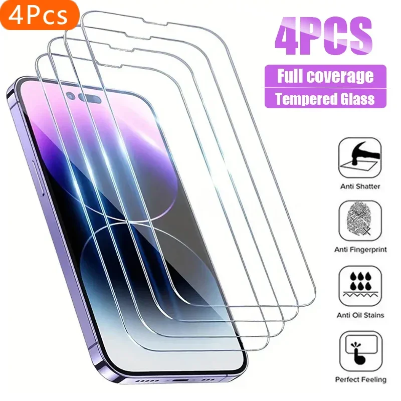 4PCS Full Tempered Glass For iPhone 13 14 15 16 Pro Max 13 Mini Screen Protector for iPhone 11 12 X Xr Xs 7 8 Plus Glass Film
4PCS Full Tempered Glass For iPhone 13 14 15 16 Pro Max 13 Mini Screen Protector for iPhone 11 12 X Xr Xs 7 8 Plus Glass Film