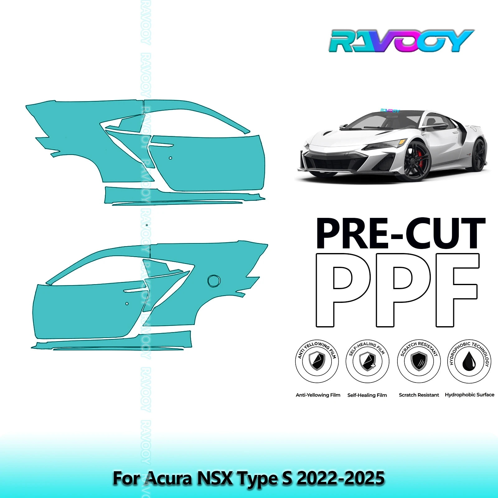 For Acura NSX Type S 2022-2025 8.5mil Clear Matte Pre-Cut PPF Door & A/B Pillar Kit TPU Paint Protection Film Set
For Acura NSX Type S 2022-2025 8.5mil Clear Matte Pre-Cut PPF Door & A/B Pillar Kit TPU Paint Protection Film Set