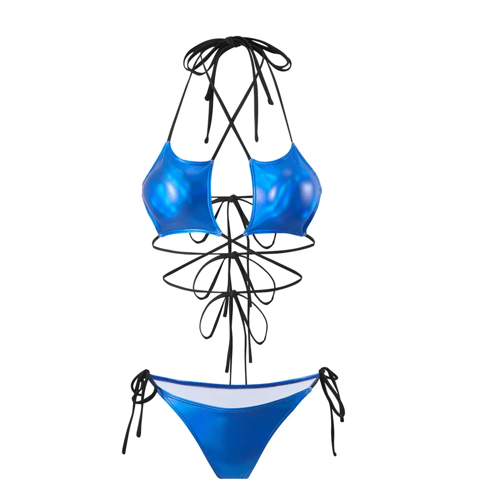 Sexy Cross Bandage Backless Bikini Five-star Drawstring Strappy 2-piece Swimsuit Swimwear Women Shiny Beach Suit Vacation Outfit
Sexy Cross Bandage Backless Bikini Five-star Drawstring Strappy 2-piece Swimsuit Swimwear Women Shiny Beach Suit Vacation Outfit