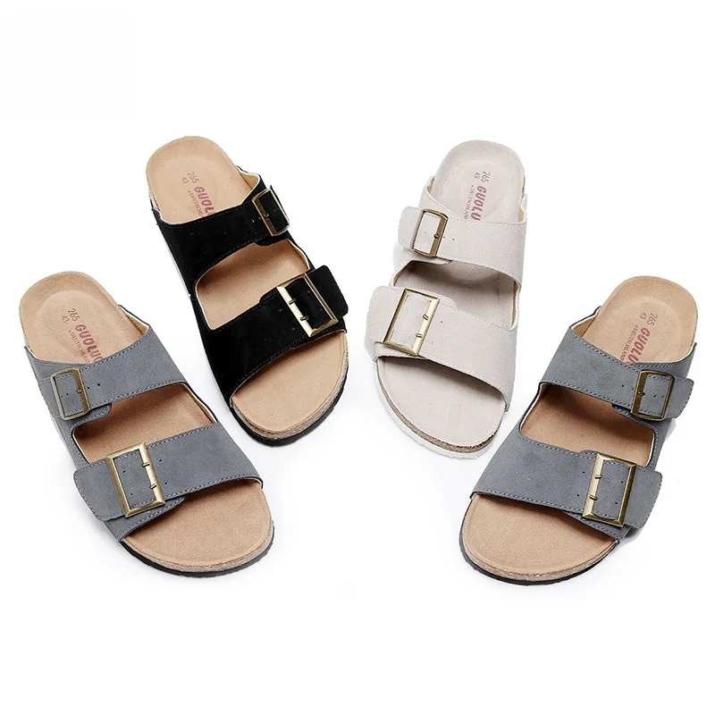 Outdoor Cork Slippers for Women And Men Flat Sandals Slides Summer Season High Gloss Suede Shoe Upper EVA Sole
Outdoor Cork Slippers for Women And Men Flat Sandals Slides Summer Season High Gloss Suede Shoe Upper EVA Sole