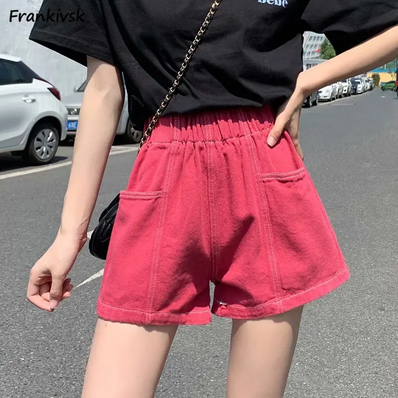Elastic Waist Shorts Women Colorful Bright Line Decoration Japanese Style Harajuku Y2K Denim Youthful Casual Loose Wide Leg Chic
Elastic Waist Shorts Women Colorful Bright Line Decoration Japanese Style Harajuku Y2K Denim Youthful Casual Loose Wide Leg Chic