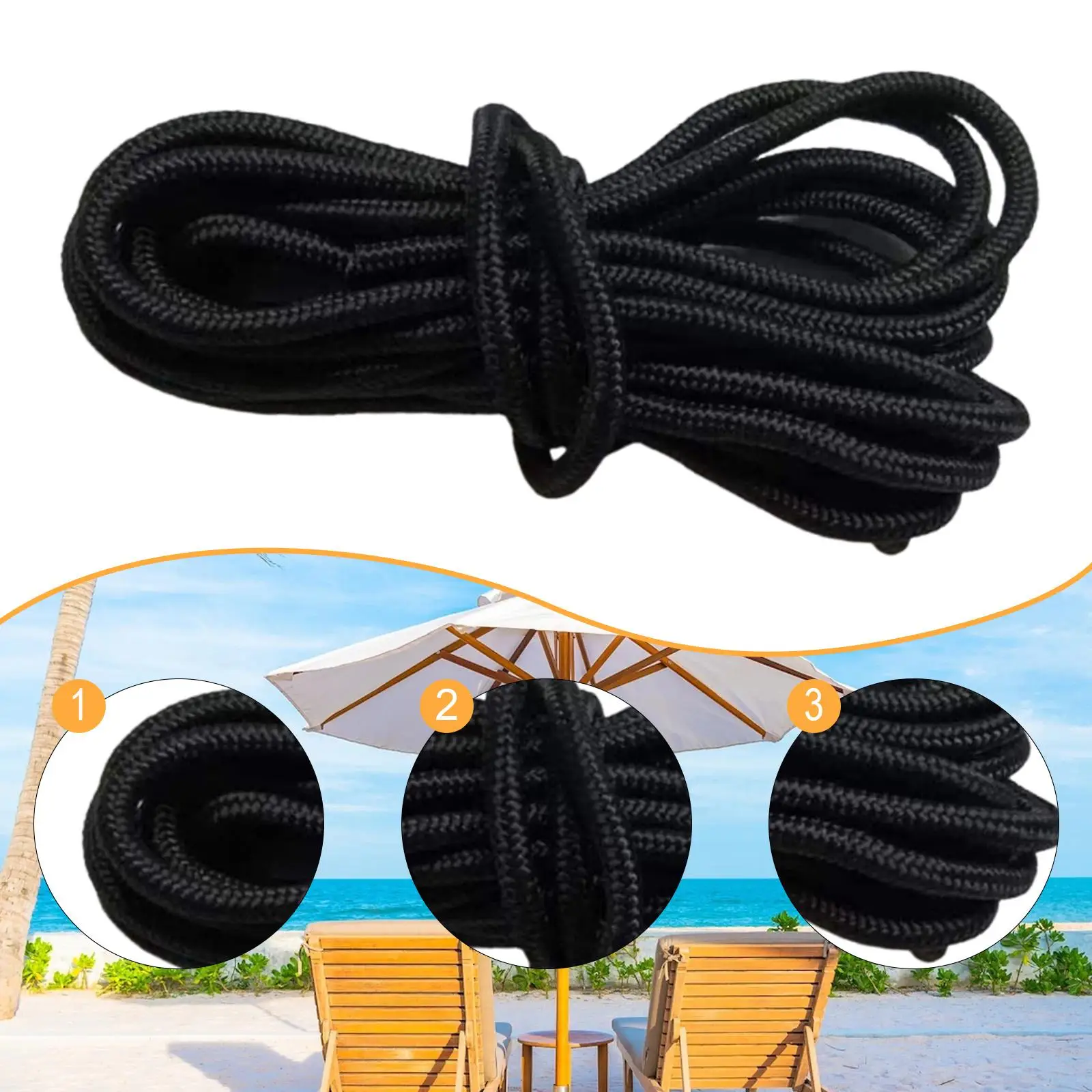Patio Umbrella Cord 145 inch Nylon Practical Rope Outdoor Umbrella Accessory for Backyard Beach Camping Canopy Support Picnics
Patio Umbrella Cord 145 inch Nylon Practical Rope Outdoor Umbrella Accessory for Backyard Beach Camping Canopy Support Picnics