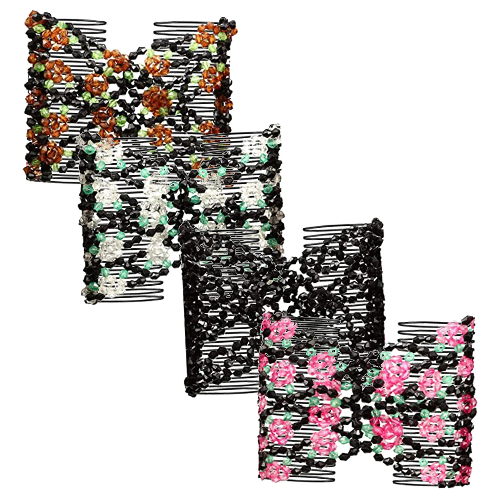 4Pcs Elegant Beaded Double Hair Comb Clip Stretchy Hair Slide Accessory for Women Outdoor Use Comfortable Flat Fit No
4Pcs Elegant Beaded Double Hair Comb Clip Stretchy Hair Slide Accessory for Women Outdoor Use Comfortable Flat Fit No