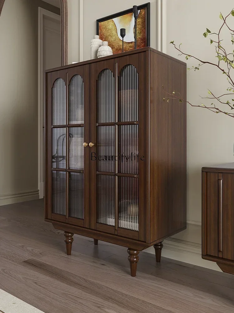 02Retro glass door display wine cabinet Modern simple solid wood locker
02Retro glass door display wine cabinet Modern simple solid wood locker