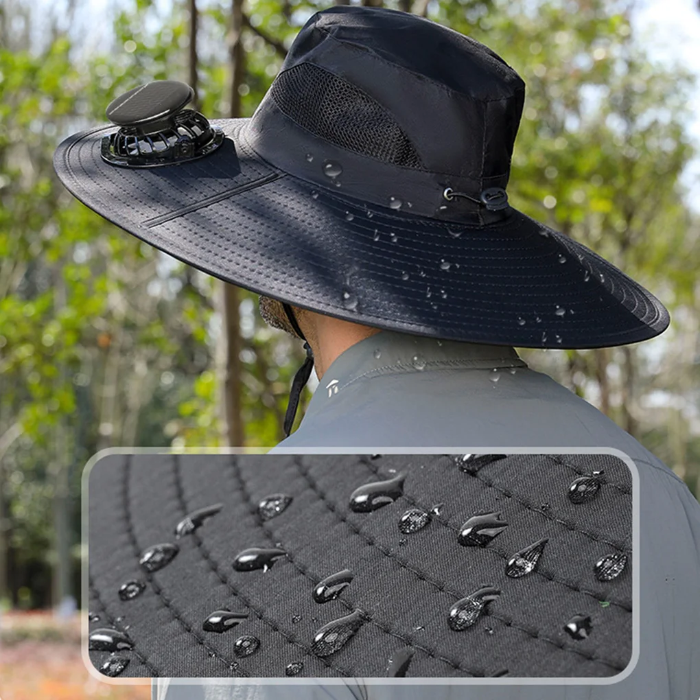 Waterproof Solar-Power Fan Sun Hat Cooling Hat with Fan Breathable Fan Wide Brim Hat Outdoor Sun Hat for Mountaineering Fishing
Waterproof Solar-Power Fan Sun Hat Cooling Hat with Fan Breathable Fan Wide Brim Hat Outdoor Sun Hat for Mountaineering Fishing