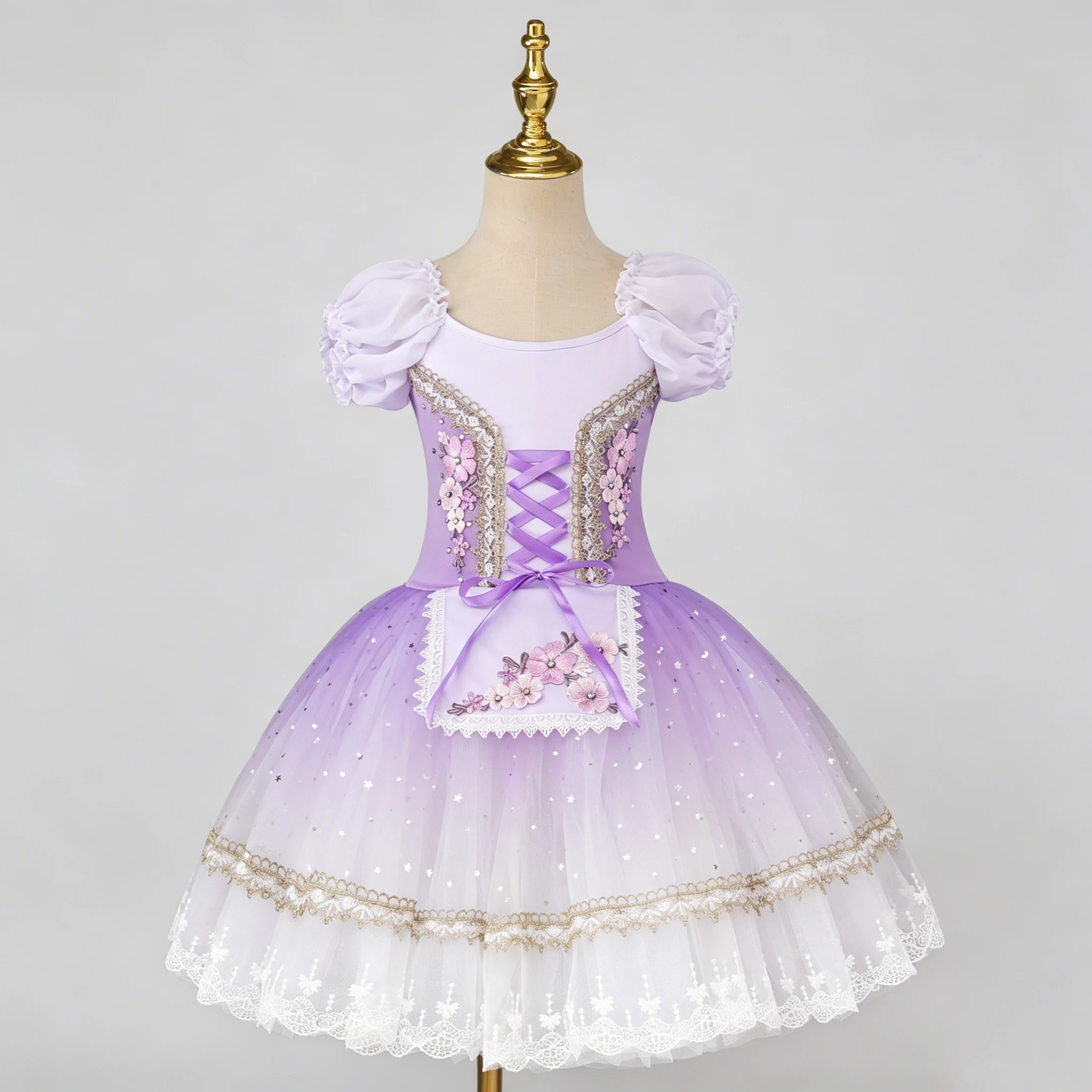 Professional Elegant Girl Kids Ribbon Lace Puff Sleeve Diamond Sequins Gradient Ballerina Performance Children Girl Ballet Dance
Professional Elegant Girl Kids Ribbon Lace Puff Sleeve Diamond Sequins Gradient Ballerina Performance Children Girl Ballet Dance