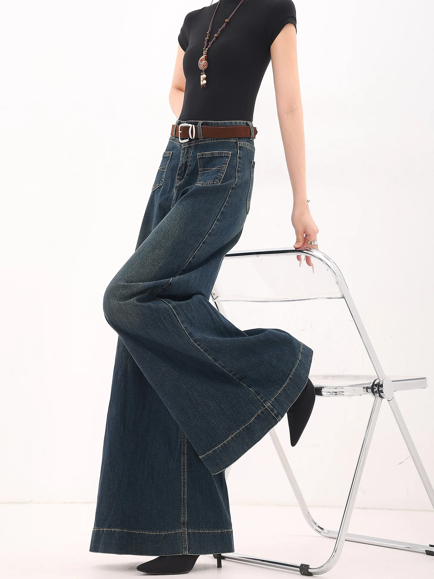 Waed Vintage Wide Leg Loose Fit Bell Bot Jeans Dra Casual Floor Length Hoof Pants Women's Loose Fit Jeans
Waed Vintage Wide Leg Loose Fit Bell Bot Jeans Dra Casual Floor Length Hoof Pants Women's Loose Fit Jeans